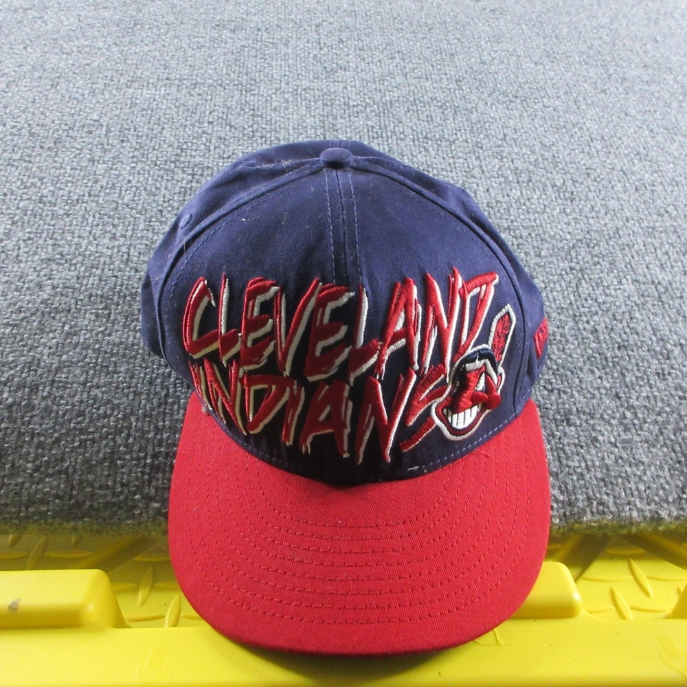 Cleveland Indians Hat Cap Snap Back Mens One Size Blue MLB Baseball New Era
